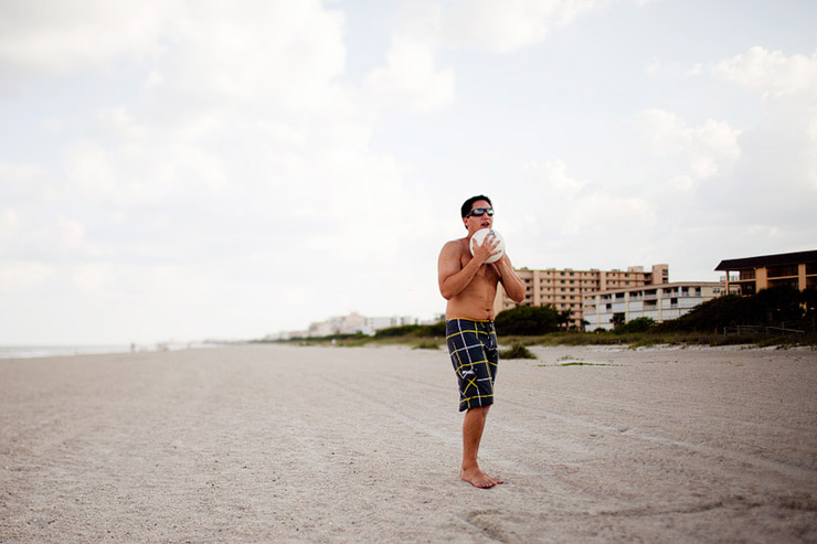 kurt playing volleyball on the beach