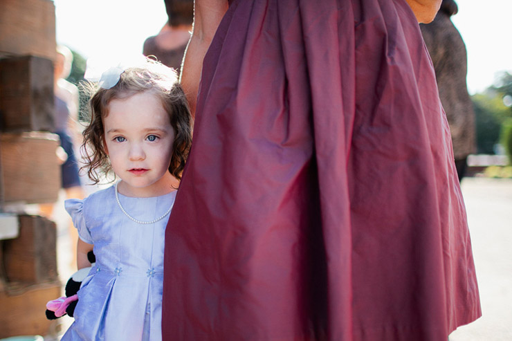 shy girl at wedding