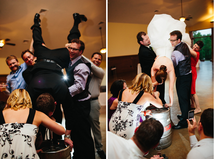 bride & groom keg stand