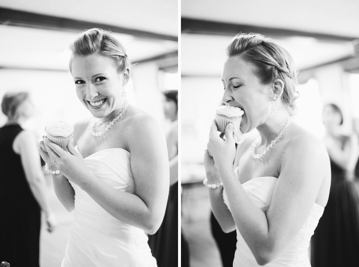bride with a cupcake