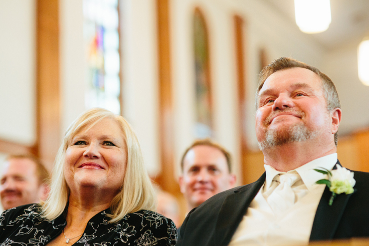 happy parents at a wedding