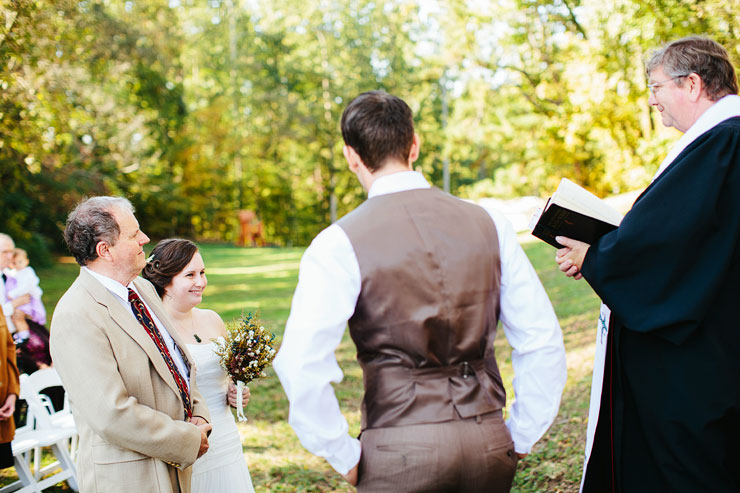 bride getting married at her parent's home