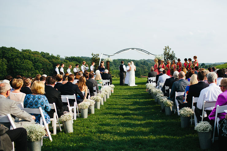 wedding ceremony at the reserve at bluebird hill