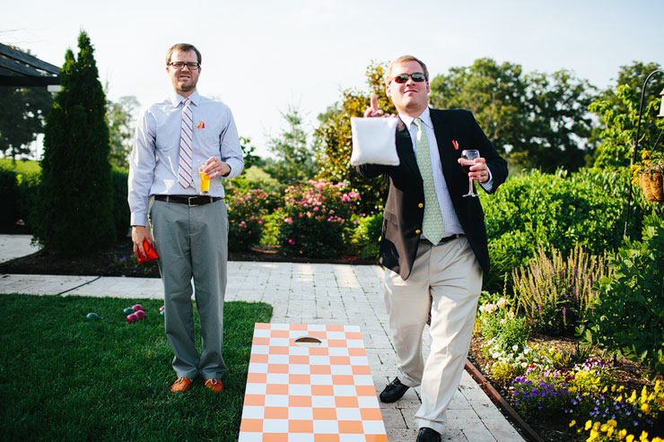 cornhole at a wedding