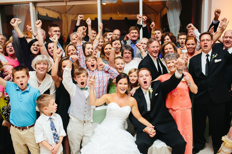 big family wedding portrait