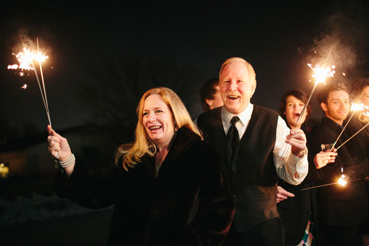 family with sparklers
