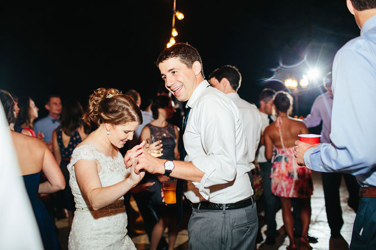 bride and groom dancing