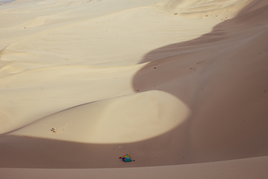 camping trip in dunhuang sand dunes