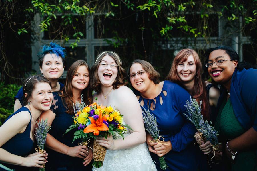 blue bridal party