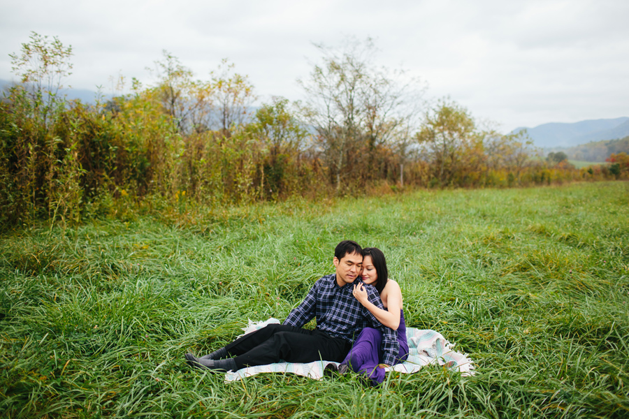 cades cove engagement photos in fall