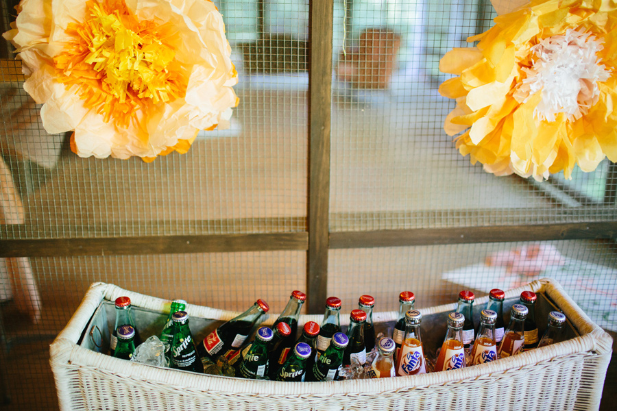 glass coke at reception