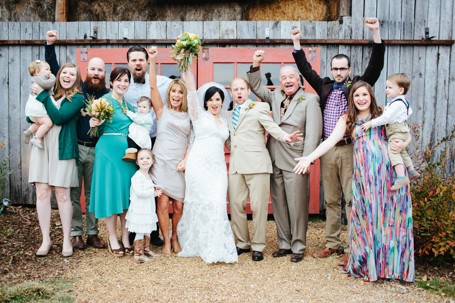 cheering family portrait