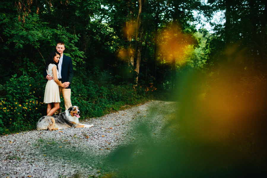engagement session with dog