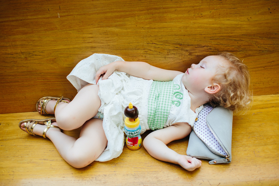 sleeping baby at wedding