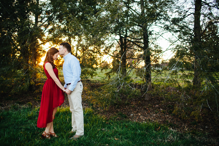 golden light engagement session